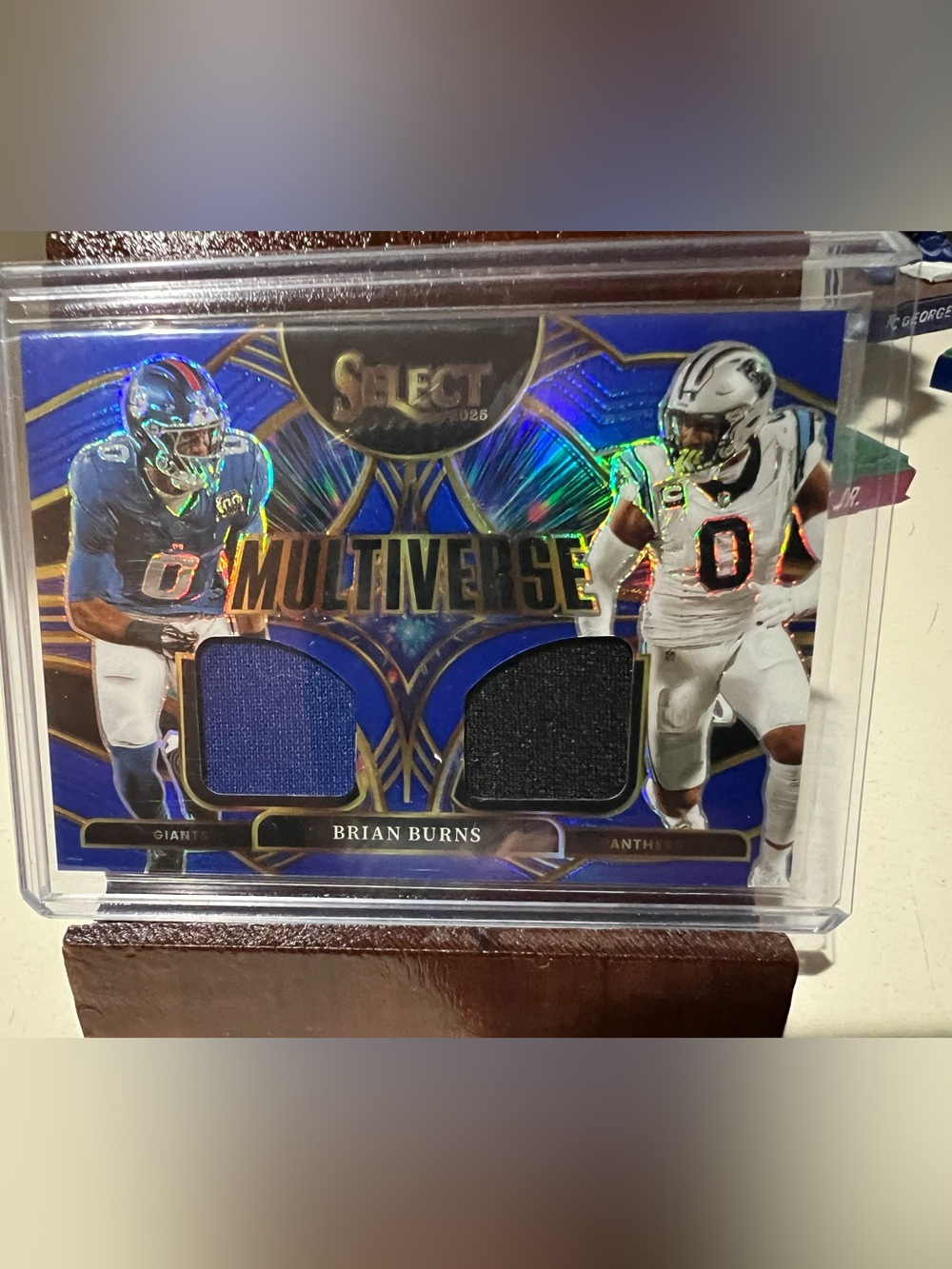 Multiverse Brian Burns Dual Patch Football Card - Blue & Black